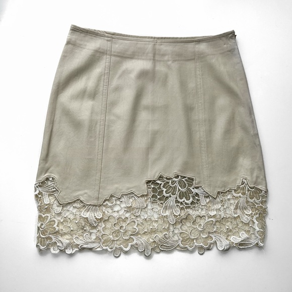 english rose Dresses & Skirts - ENGLISH ROSE Faux Leather & Lace Skirt